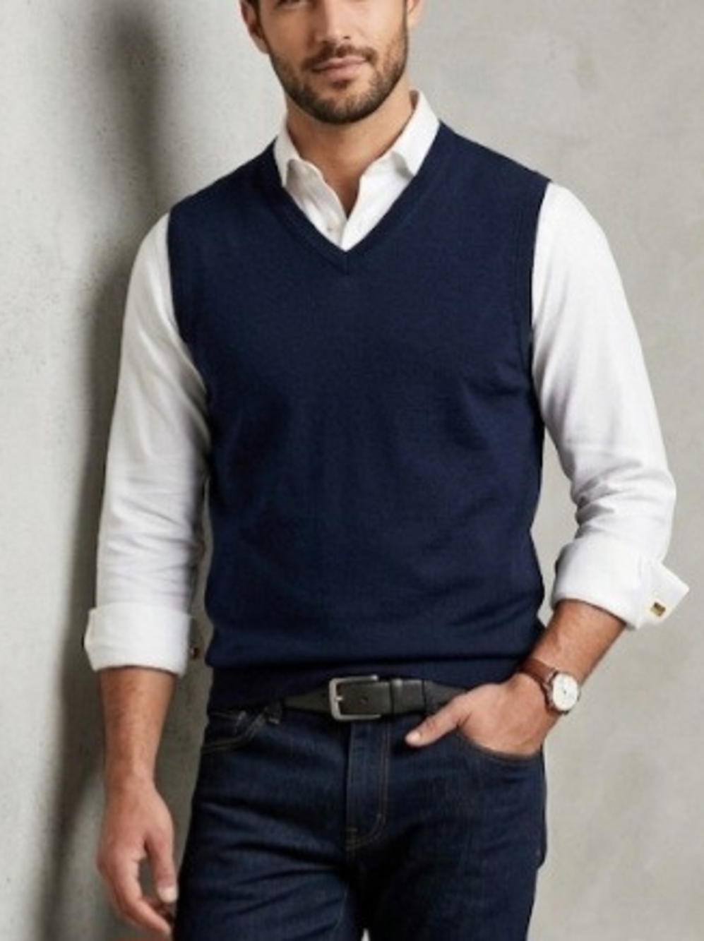 UNIQLO Men’s Extra Fine Merino Wool V-Neck Sweater Vest - Size XL